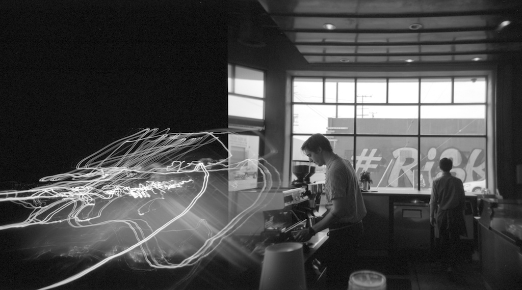 Coffee Shop with light leaks