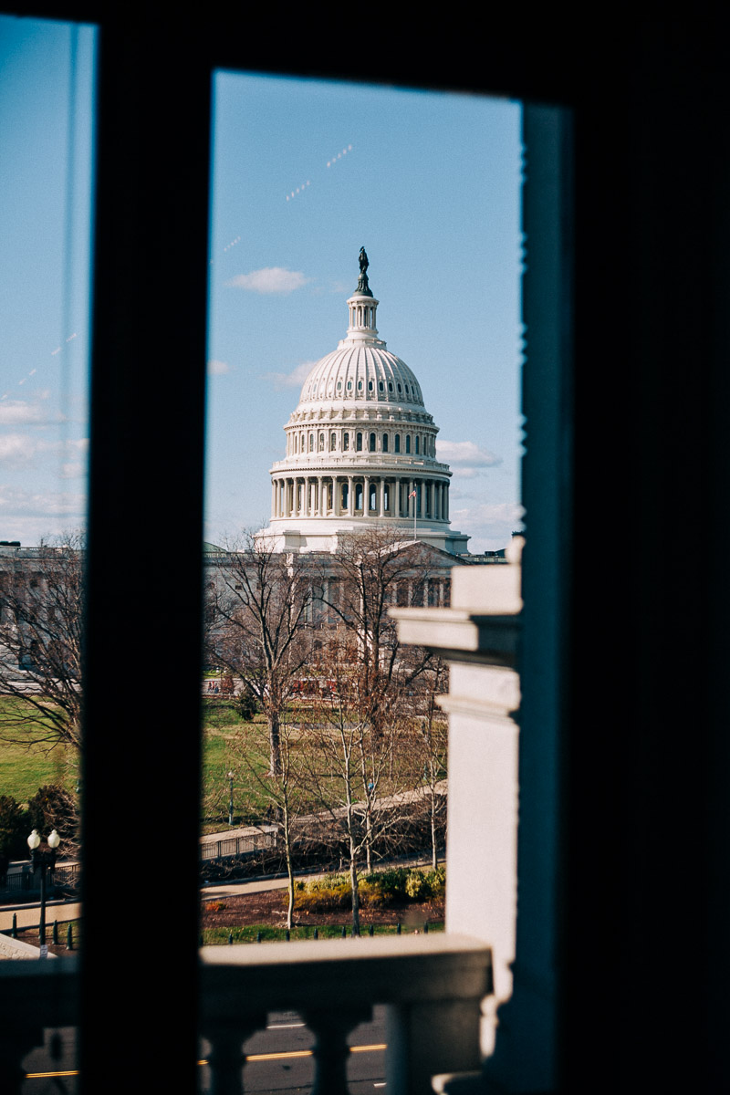 the US Capitol seen from inside the Library of Congress