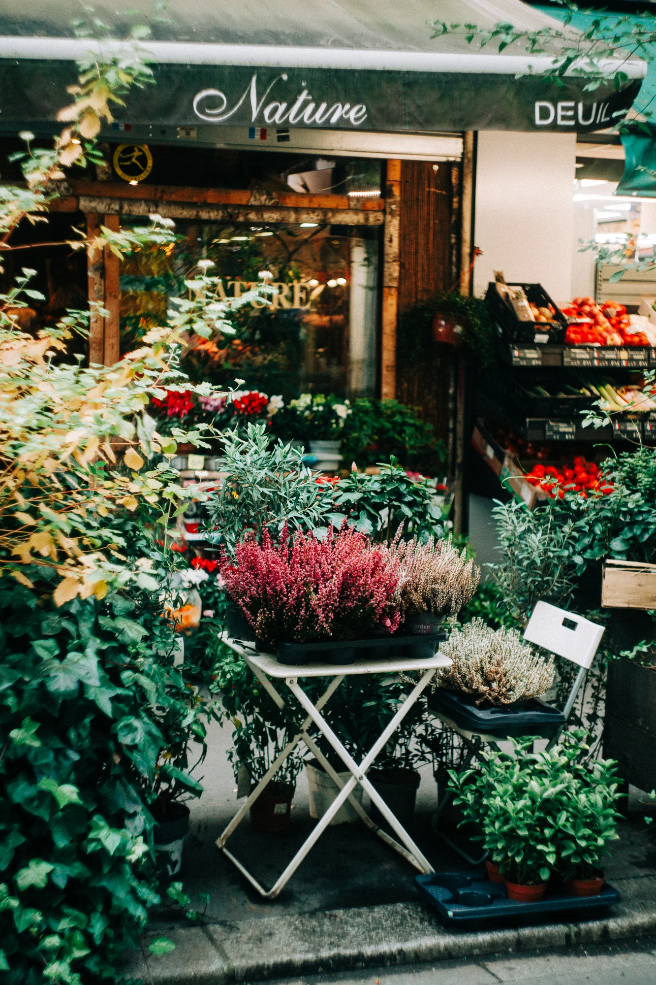 a busy florist in paris