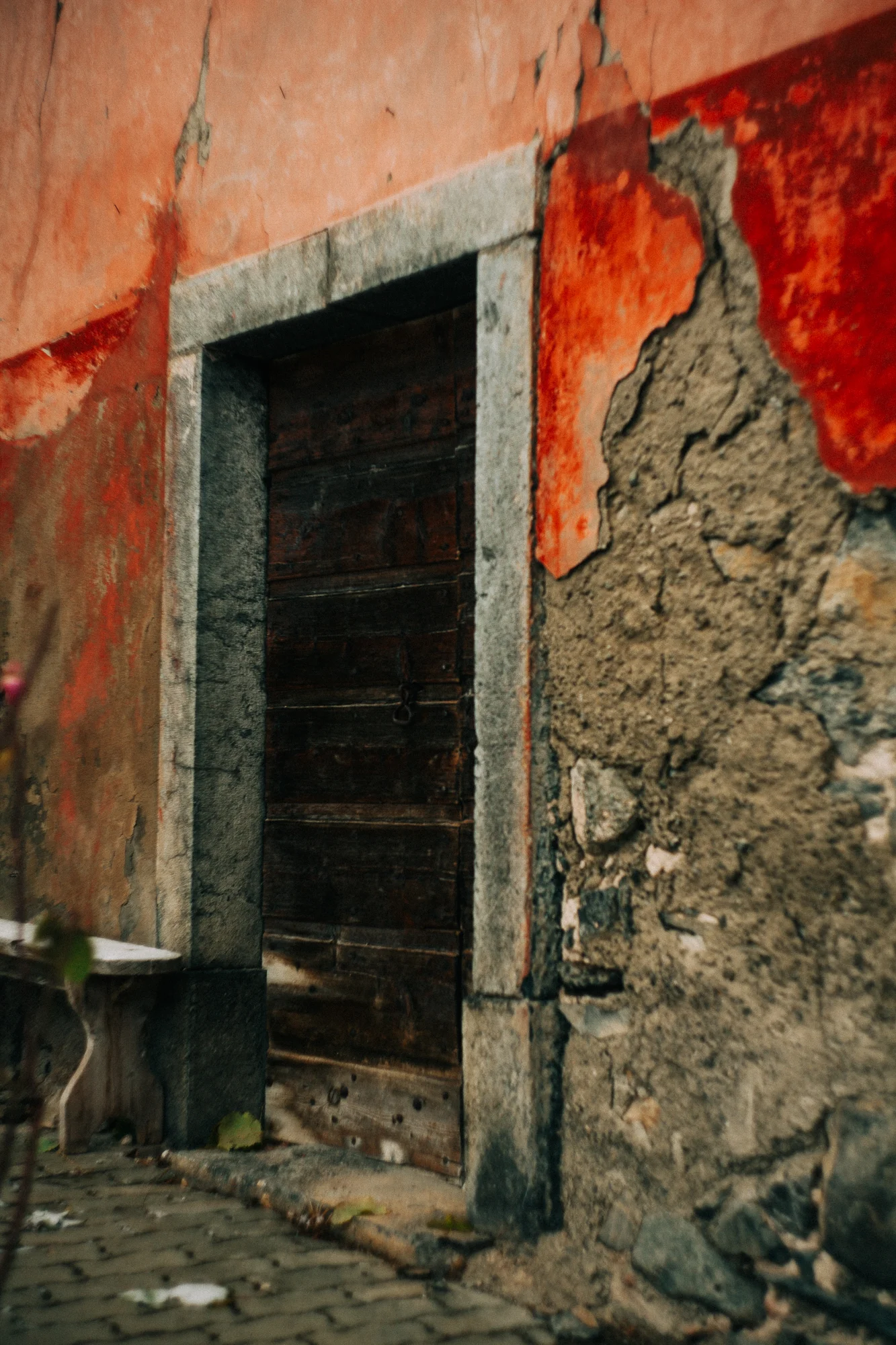 an old red building in switzerland