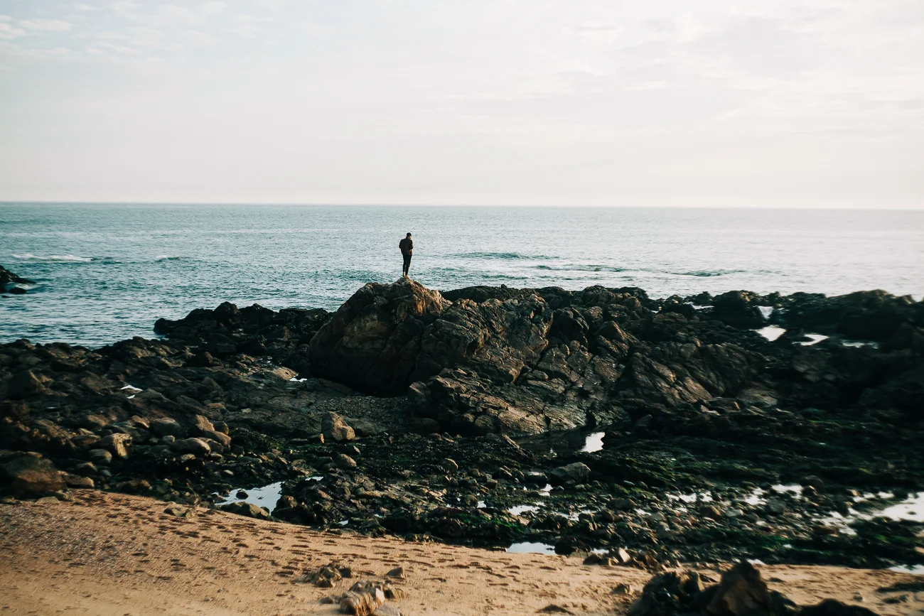 low tide at the beach in porto