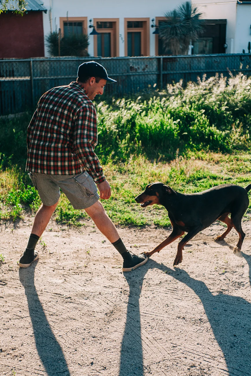 a man and his dog