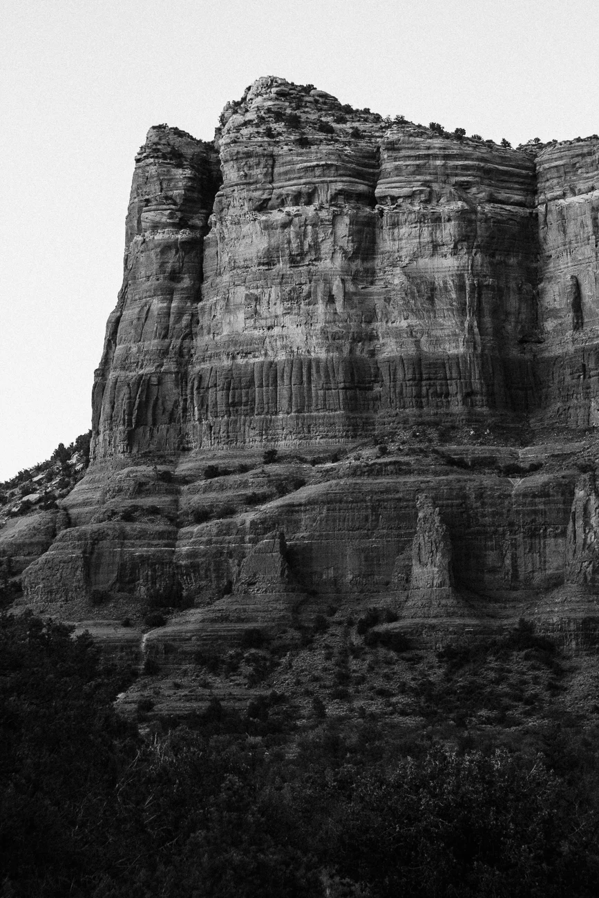 courthouse butte in monochrome