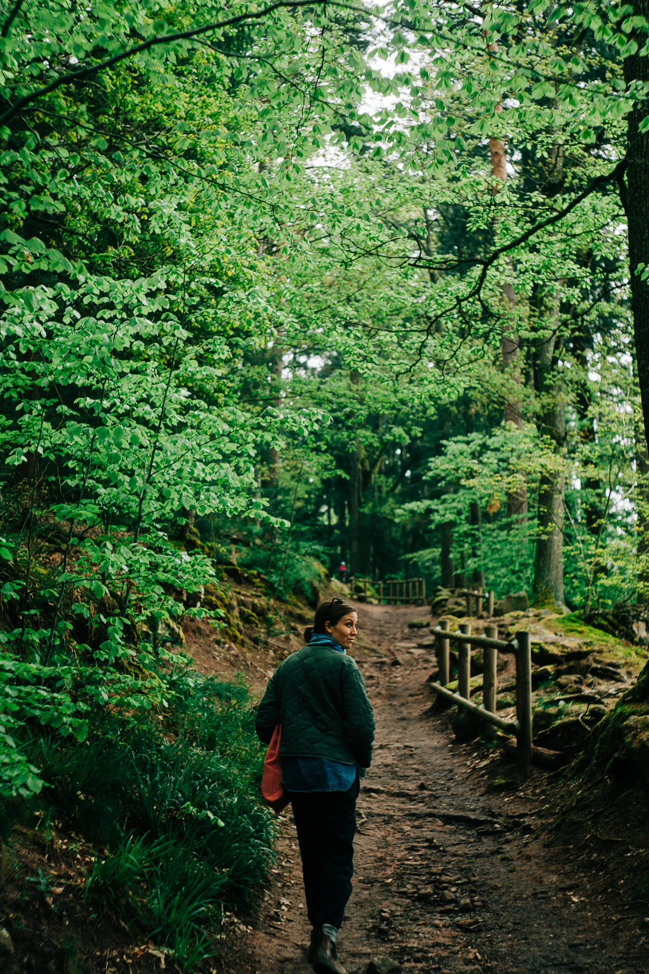 woman walking the forest