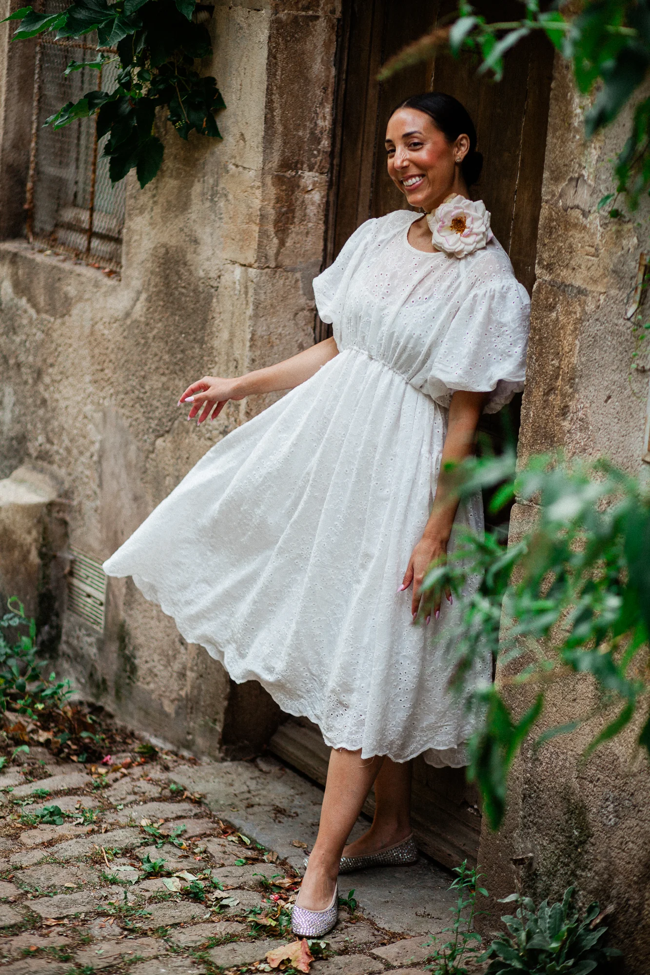 portrait of a lady in white wedding dress